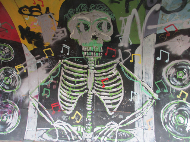 Mural of a skeleton